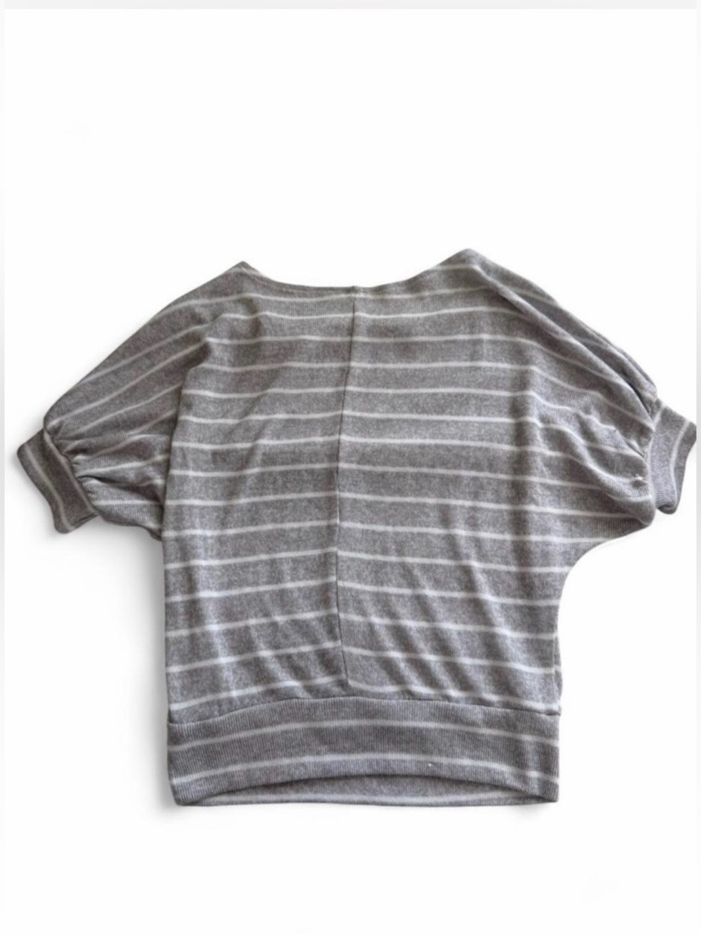 Poof! Gray and White Striped Knit Top